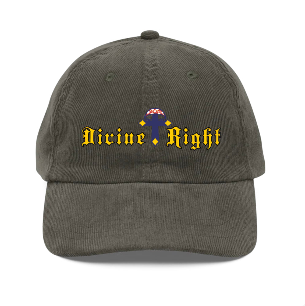 DIVINE RIGHT Holy Mushroom Cross Logo Corduroy Hat